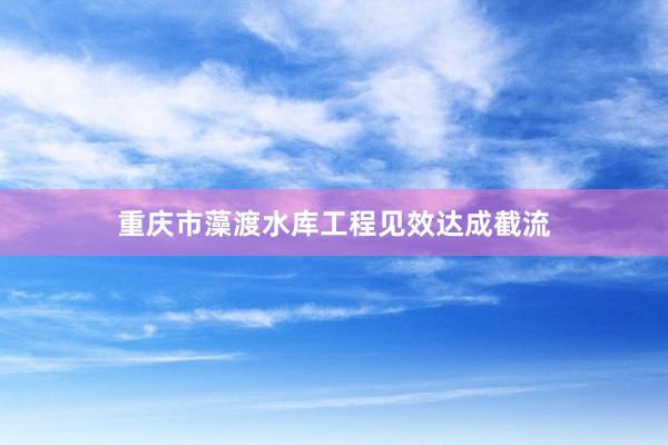 重庆市藻渡水库工程见效达成截流