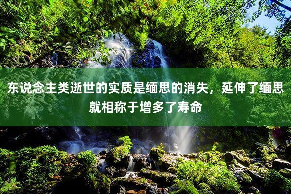 东说念主类逝世的实质是缅思的消失，延伸了缅思就相称于增多了寿命