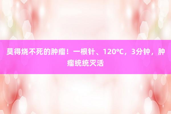 莫得烧不死的肿瘤！一根针、120℃，3分钟，肿瘤统统灭活