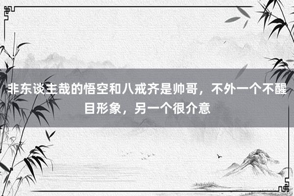 非东谈主哉的悟空和八戒齐是帅哥，不外一个不醒目形象，另一个很介意