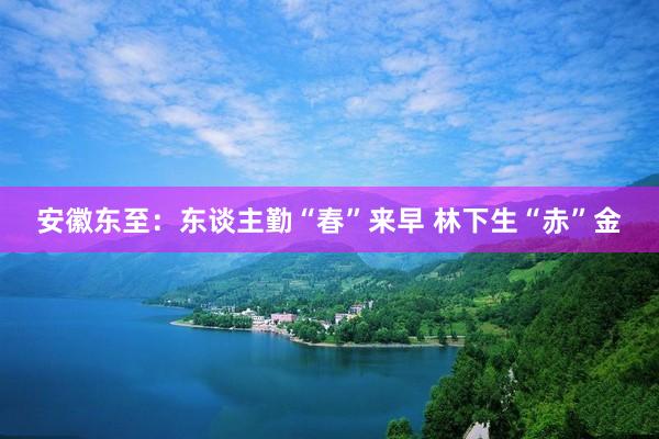 安徽东至：东谈主勤“春”来早 林下生“赤”金